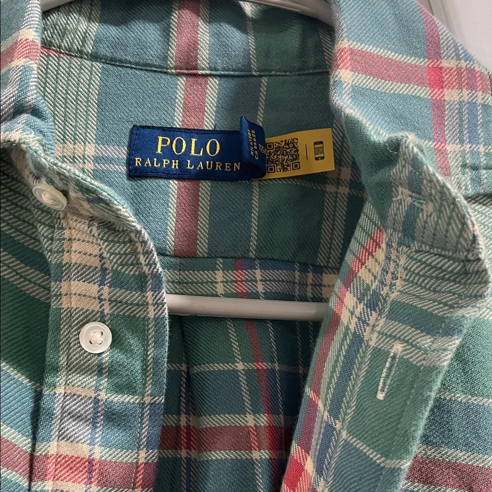 Polo by Ralph Lauren Plaid Shirt Dress - Green and Pink - Picture 9 of 13